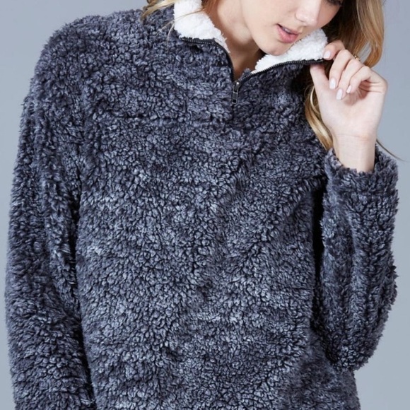 PEACH LOVE CALIFORNIA Fleece Pull Over Zip Neckline S - Picture 9 of 9